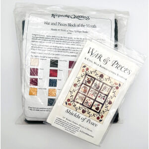War & Pieces Quilt Kit "Shields of Peace" Blocks 10 & 11 Border Pattern + Fabric